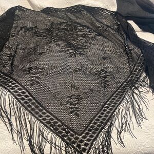 Elegant Black Lace Shawl